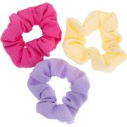 Dazzling Scrunchie Seersucker Bright Pink, Purple, Yellow 3-pack