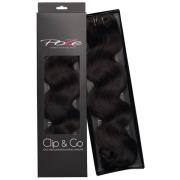 Poze Hairextensions Poze Clip & Go Standard Wavy 55cm 1B Midnight