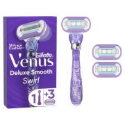 Gillette Venus Deluxe Smooth Swirl Razor 3 razor blade refills