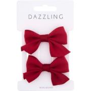 Dazzling Christmas Collection Bow Barrette 2-Pack Red