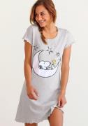 NU 20% KORTING: Peanuts Nachthemd met snoopy-print en rimpelrandjes