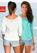 NU 20% KORTING: Beachtime Shirt met 3/4-mouwen met leuk kanten detail ...