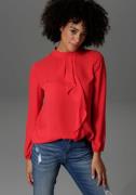 NU 20% KORTING: Aniston CASUAL Blouse met lange mouwen met kleine vola...