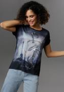 NU 20% KORTING: Aniston SELECTED Shirt met glanzende folieprint