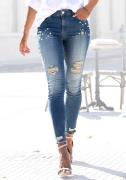 NU 20% KORTING: Lascana Destroyed jeans met kralen