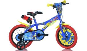 Dino Kinderfiets Sonic met zijwieltjes, drinkfles en klep