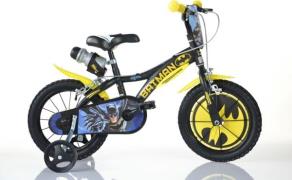 Dino Kinderfiets Batman met zijwieltjes, drinkfles en klep