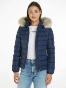 TOMMY JEANS Donsjack TJW BASIC HOODED JACKET met imitatiebont aan de c...