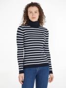 NU 20% KORTING: Tommy Hilfiger Coltrui SKINNY CABLE ROLL-NK SWEATER