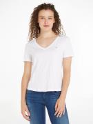 TOMMY JEANS Shirt met V-hals met tommy jeans-merklabel op borsthoogte