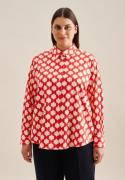 seidensticker Overhemdblouse Zwarte roos Lange mouwen kraag geometrisc...