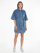 NU 20% KORTING: Calvin Klein Jeans jurk BOXY BELTED SHIRT DRESS