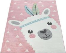 Paco Home Kindervloerkleed Ela 214 3d-design, motief lama, pastelkleur...