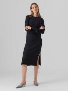 NU 20% KORTING: Vero Moda Gebreide jurk VMLEFILE LS BOATNECK CALF DRES...