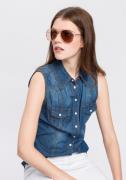 NU 20% KORTING: Arizona Jeans blouse met knopen in parelmoer-look