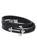 Firetti Leren armband Anker, in wikkel-look met zirkoon (synthetisch)