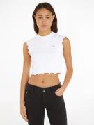 TOMMY JEANS T-shirt TJW SLIM CRP BABYLOCK RIB TEE met geschulpte manch...