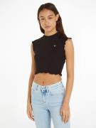 TOMMY JEANS T-shirt TJW SLIM CRP BABYLOCK RIB TEE met geschulpte manch...