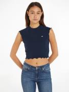 TOMMY JEANS T-shirt TJW SLIM CRP BABYLOCK RIB TEE met geschulpte manch...