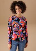 Aniston CASUAL Sweatshirt bedrukt met kleurrijke, grafische bloemen