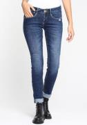 GANG Skinny fit jeans 94Nele met rond juk en driehoekige inzetstukken ...