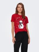 Only Shirt met ronde hals ONLXMAS YRSA CHRISTMAS REG S/S TOP JRS