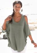 Lascana Strandshirt met sierbandje bovenaan de rug, longshirt, 3/4 mou...