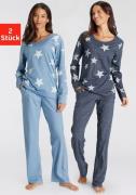 Vivance Dreams Pyjama in een gemêleerde look met sterretjes (4-delig, ...