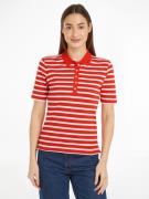 Tommy Hilfiger Poloshirt 1985 REG PIQUE STRIPE POLO SS met discreet ge...