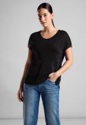 STREET ONE Gebreide top LTD QR V-Neck shiny Shirt