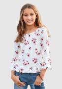 KIDSWORLD Shirt met carmenhals Shirt van viscose met uitlopende mouwen...