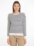 Tommy Hilfiger Gebreide trui CO JERSEY STITCH BOAT-NK SWEATER met tomm...