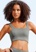 NU 20% KORTING: Lascana Crop-top met ribstructuur