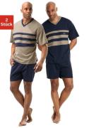 le jogger® Pyjama met contrastkleurige inzetten voor (4-delig, Set van...