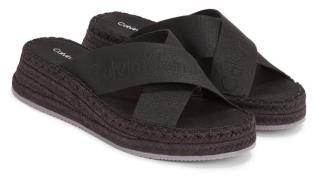 NU 20% KORTING: Calvin Klein Slippers SPORTY WEDGE ROPE SANDAL MR