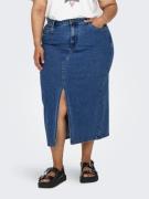 NU 20% KORTING: ONLY CARMAKOMA Jeans rok CARSIRI FRONT SLIT SKIRT DNM ...