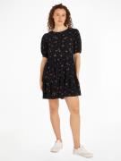 TOMMY JEANS Blousejurk TJW BLACK FLORAL TIERD DRESS EXT