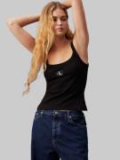 NU 20% KORTING: Calvin Klein Top met spaghettibandjes WOVEN LABEL RIB ...