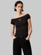 NU 20% KORTING: Calvin Klein Shirttop MONOLOGO SLIM BARDOT TOP