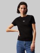 NU 20% KORTING: Calvin Klein T-shirt WOVEN LABEL RIB BABY TEE