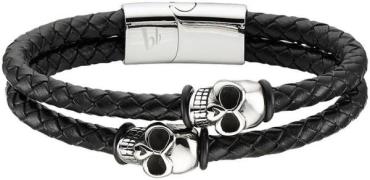 Bruno Banani Leren armband Sieraad cadeau armband doodshoofd, B4089B/2...