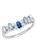 Firetti Ring Sieraad Geschenk, Vinger ring blauw-wit glinsterend