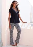 Lascana Pyjama met gedessineerde details (set, 2-delig)