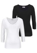 Flashlights Shirt met V-hals met 3/4 mouwen (2-delig, Set van 2)