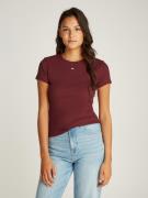 TOMMY JEANS T-shirt Slim Essential Rib Shirt, Rippshirt Rundhalsshirt