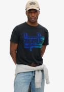 Superdry Shirt met ronde hals FLOCKED FADE GRAPHIC T SHIRT