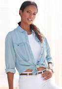 Vivance Blouse met lange mouwen van lyocell in jeans-look, overhemdkra...