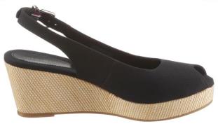 Tommy Hilfiger Sandaaltjes ICONIC ELBA SLING BACK WEDGE zomerschoen, s...