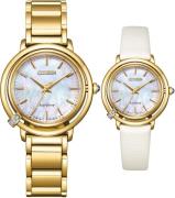 Citizen Solarhorloge Horloge, dameshorloge, diamanten, saffierglas, st...