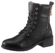 Mustang Shoes Veterlaarsjes lace-up boots, block heel, with practical ...